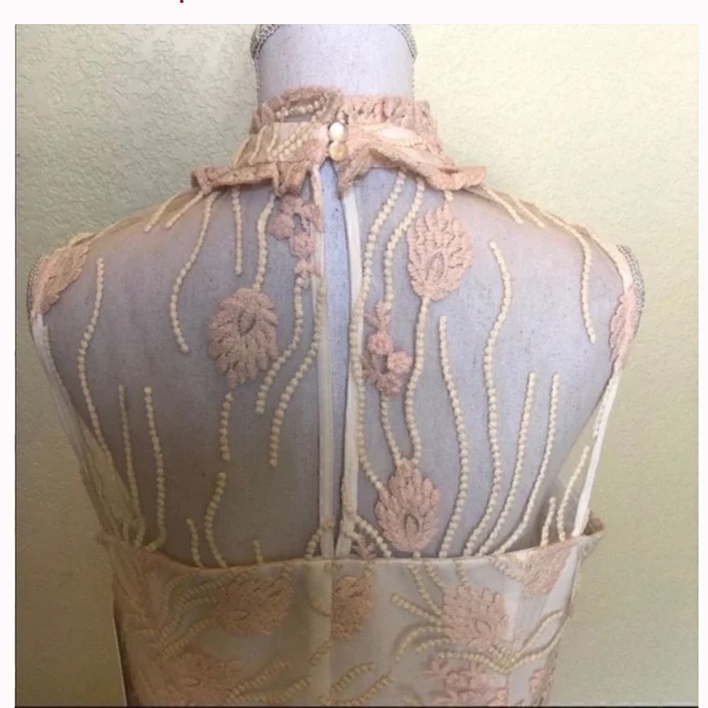 Nanette Lepore Bella Donna embroidery illusion neckline Balletcore minidress - Picture 12 of 16
